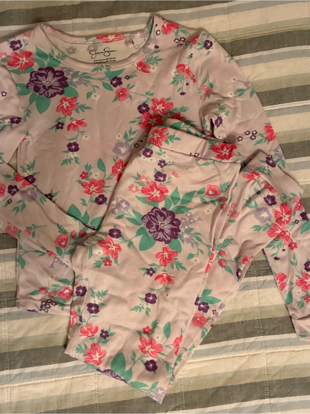 Floral Long John Pajama Set